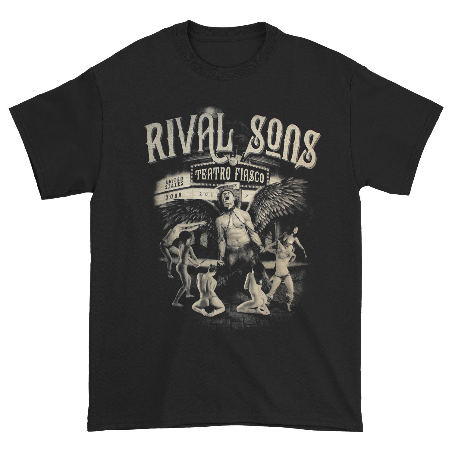 Men's Rival Sons The Teatro Fiasco Toure USA 2017 T-shirt Small Black gallery