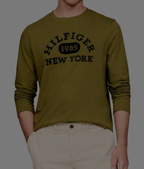 Tommy Hilfiger Men’s Putting Green Monotype Collegiate LS Tee (78JA971-301) XL
