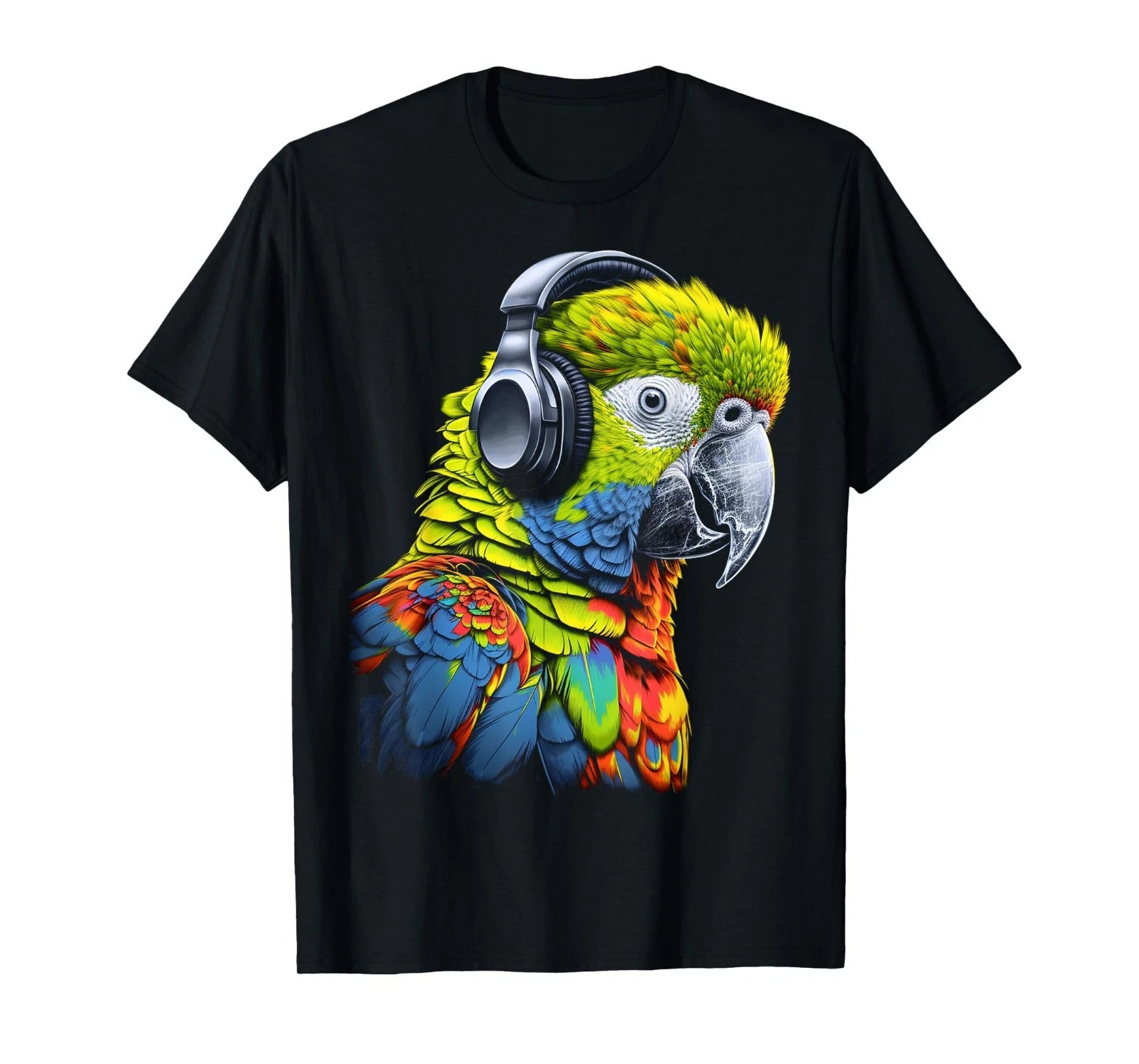 Parrot Music Art Headphones Musicians Animal Bird Parrot T-Shirt gallery