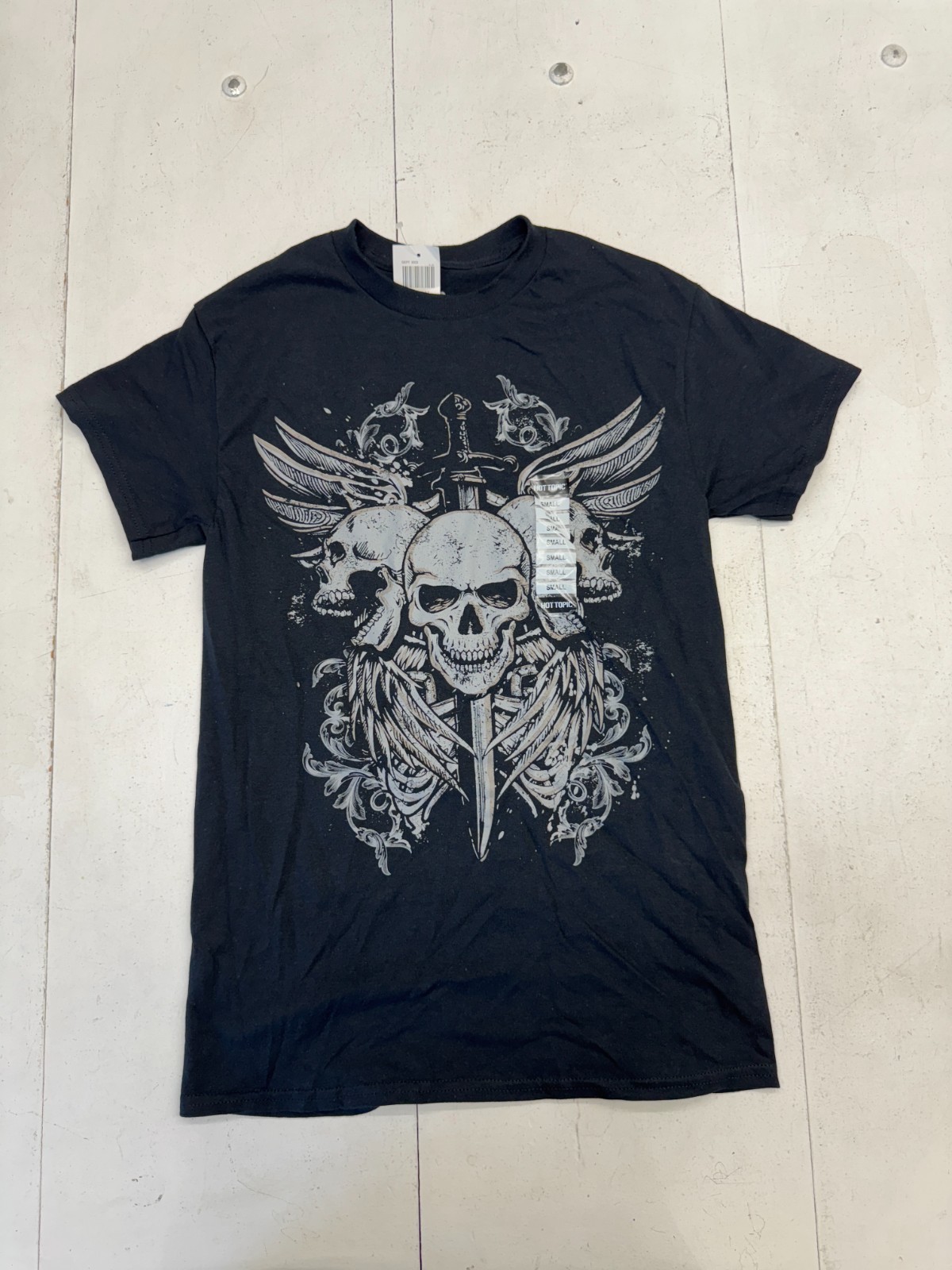 Goodie Two Sleeves Black Skull Print Short Sleeve T Shirt Mens Size Small