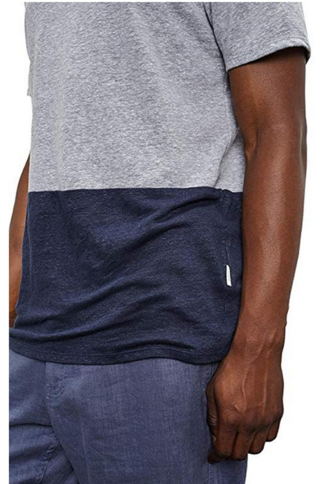 Onia Chad Color Block Tee, Medium Heather Gray Deep Navy , Size M gallery