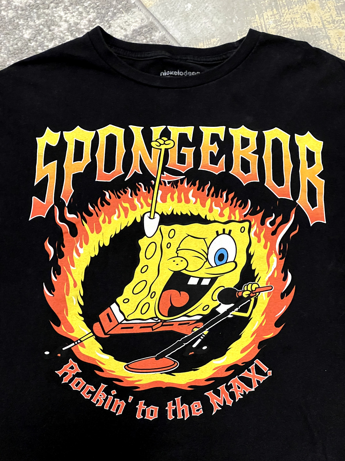 Nickelodeon SpongeBob Square Pants Rockin’ To The Max Black T-Shirt Size 2XL gallery