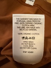 DRUTHERS NYC Men’s Classic Organic Cotton T-Shirt Size S Terra Cotta NWT