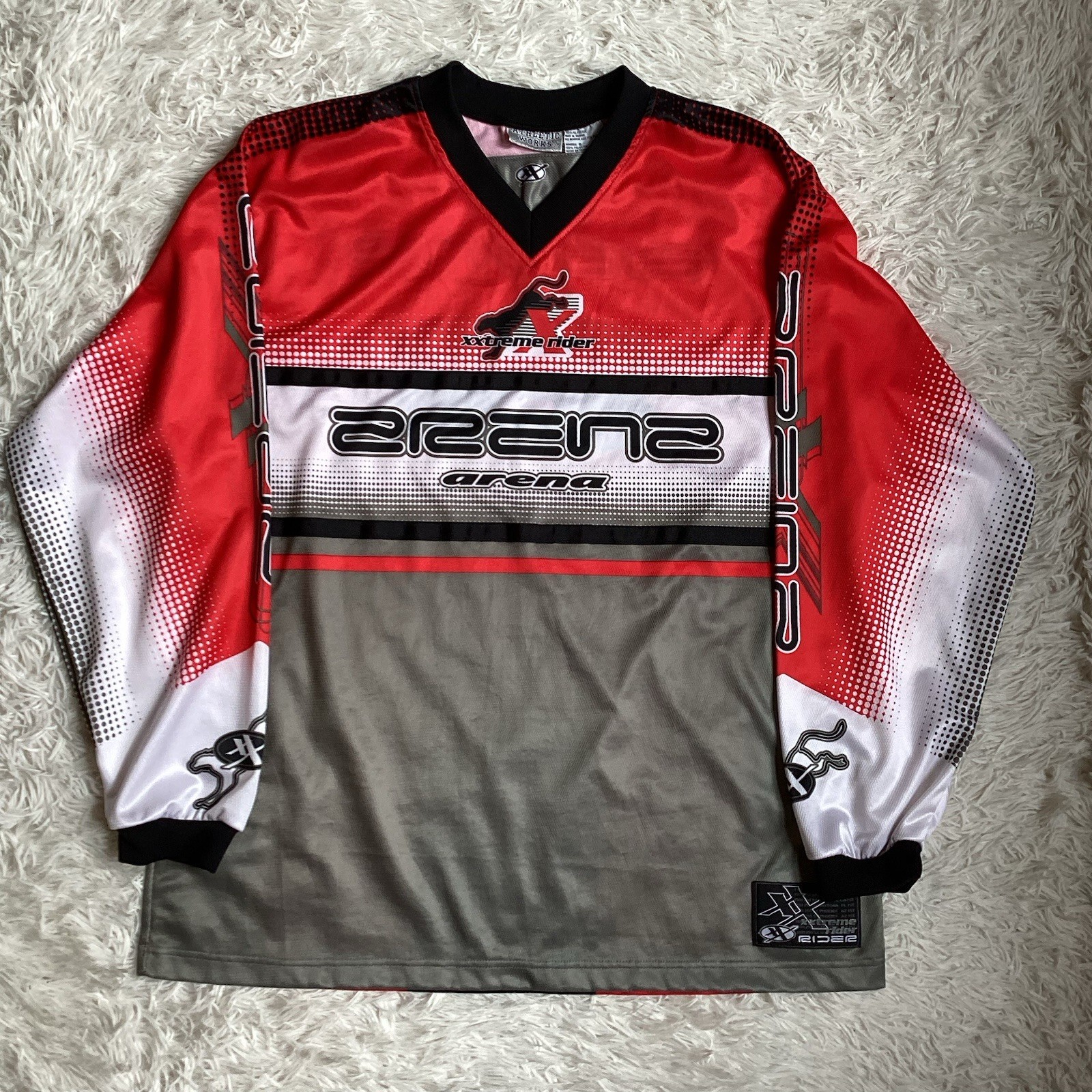 Vintage Athletic Works Men’s Large Jersey Xtreme Arena Motocross II Biking Red gallery