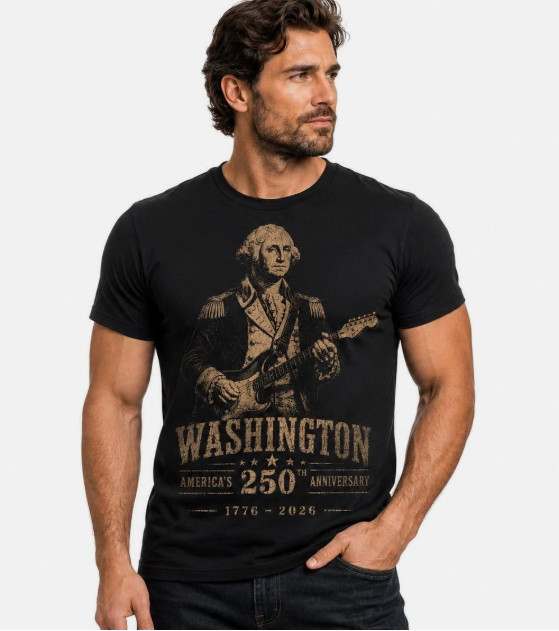 George Washington Guitar Shirt, America 250th Anniversary Tee, Vintage gallery