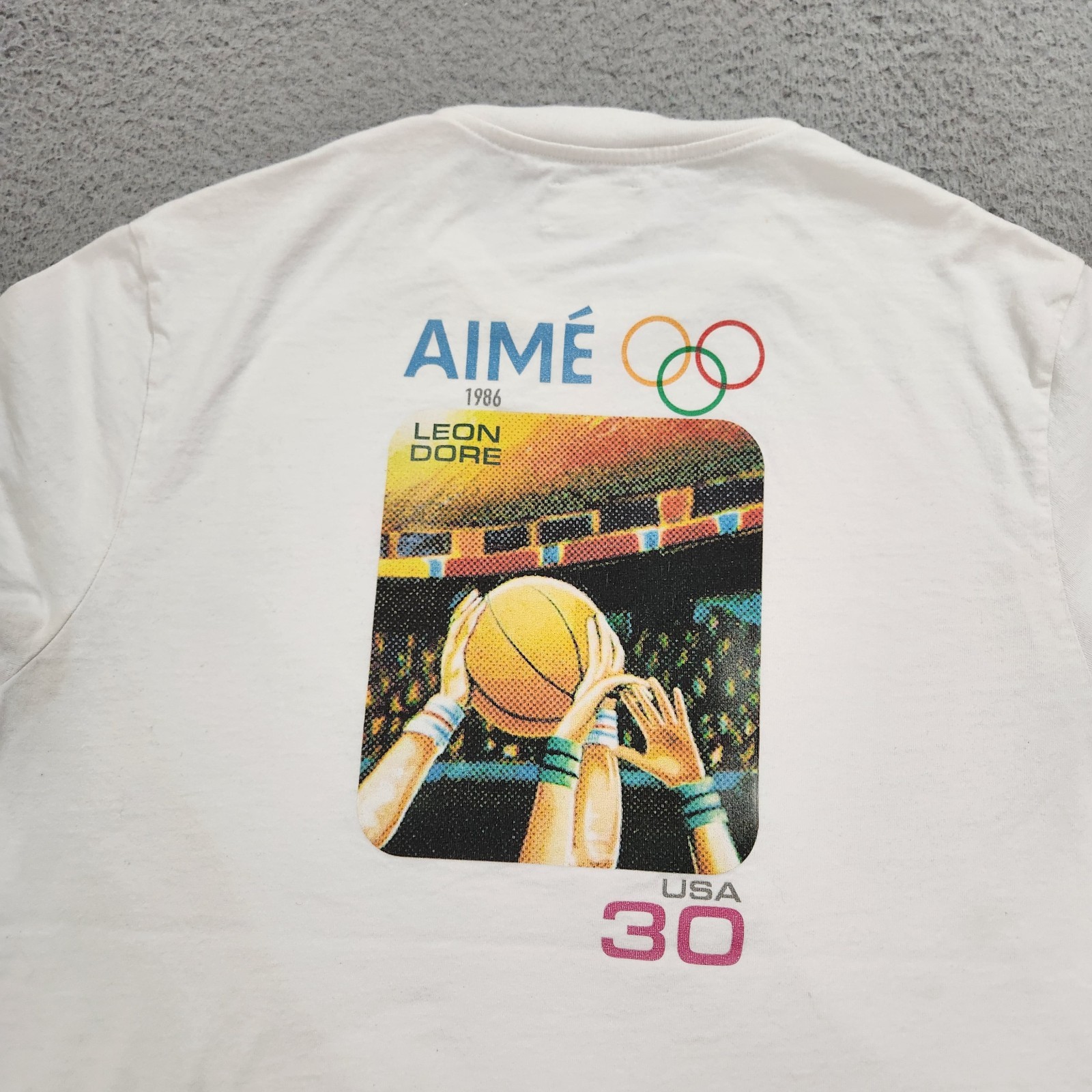 Aime Leon Dore T Shirt Mens Small White ALD Basketball Boards Olympic Games Tee gallery