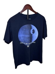 Star Wars Darth Vader Death Star Graphic Tee Shirt Mad Engine Men L Black