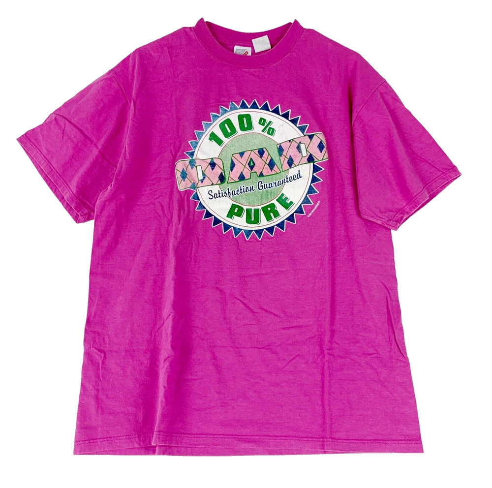 Vintage Dad 100% Pure Satisfaction Father’s Day Gift Jerzees Tee T-Shirt XL