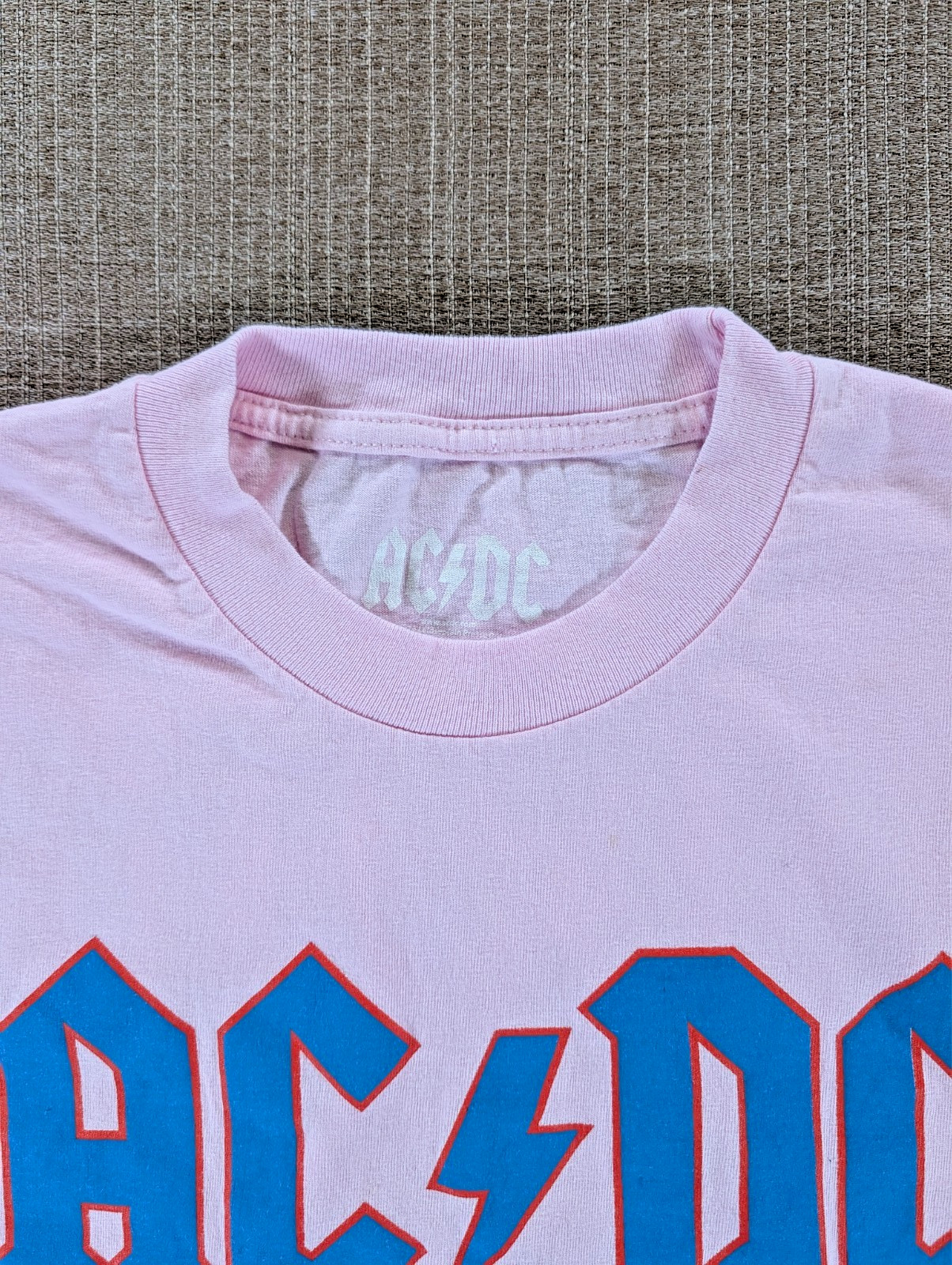 ACDC Mens Rock Band Graphic T-Shirt Medium Pink Short Sleeve gallery