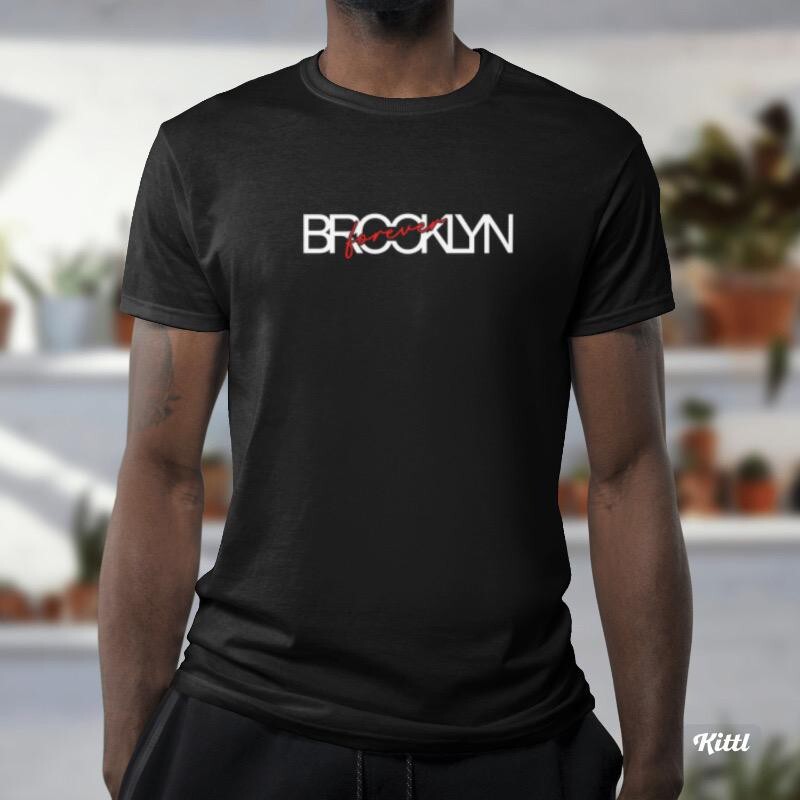 Black Gildan Ultra Cotton unisex Graphic t-shirt “Brooklyn Forever” Design.