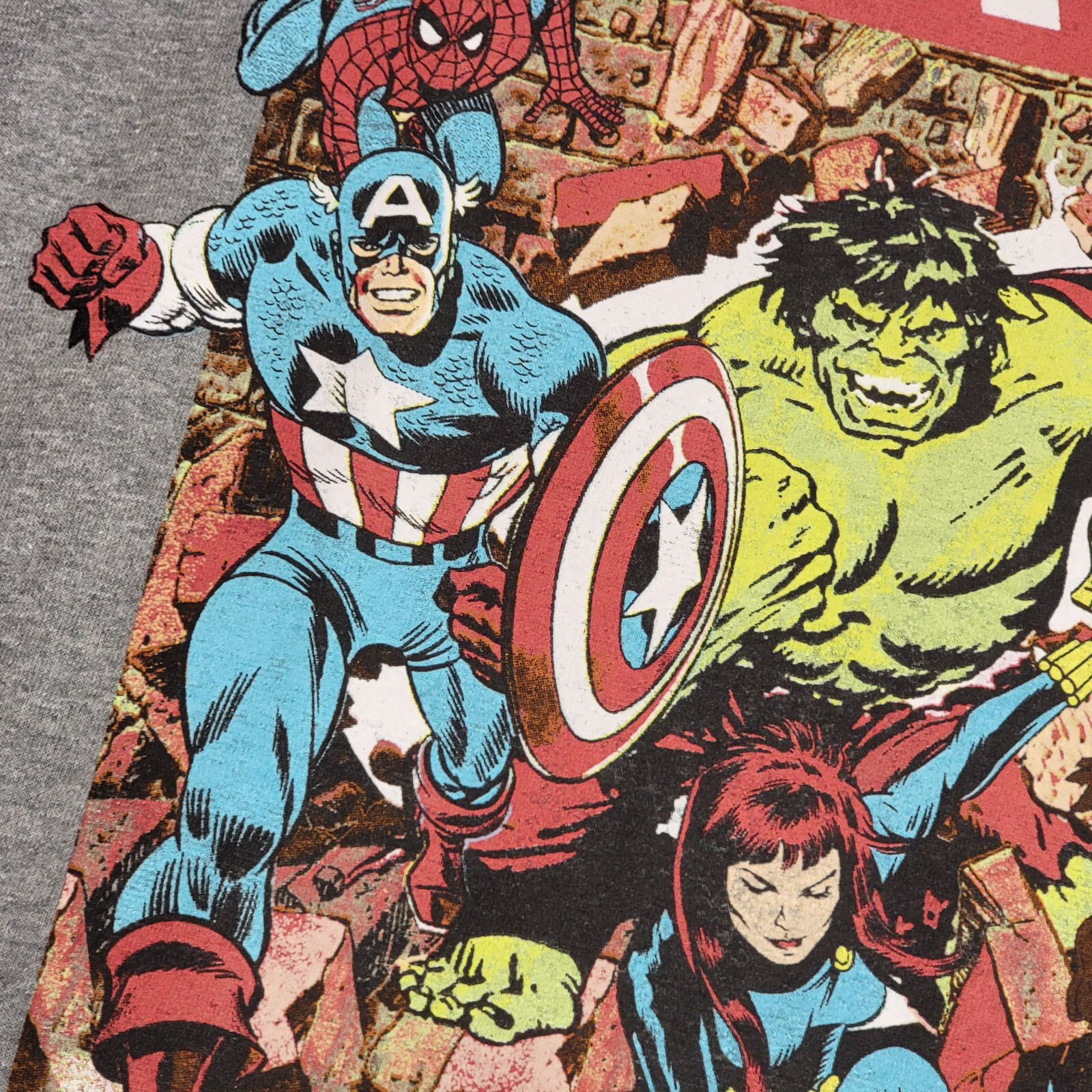 MARVEL COMICS Shirt Mens Large Gray Golden Age Avengers HULK CPT AMERICA NWT gallery