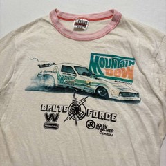 VTG 70’s Mountain Dew Brute Force Graphic Ringer T-Shirt Men’s M Cream