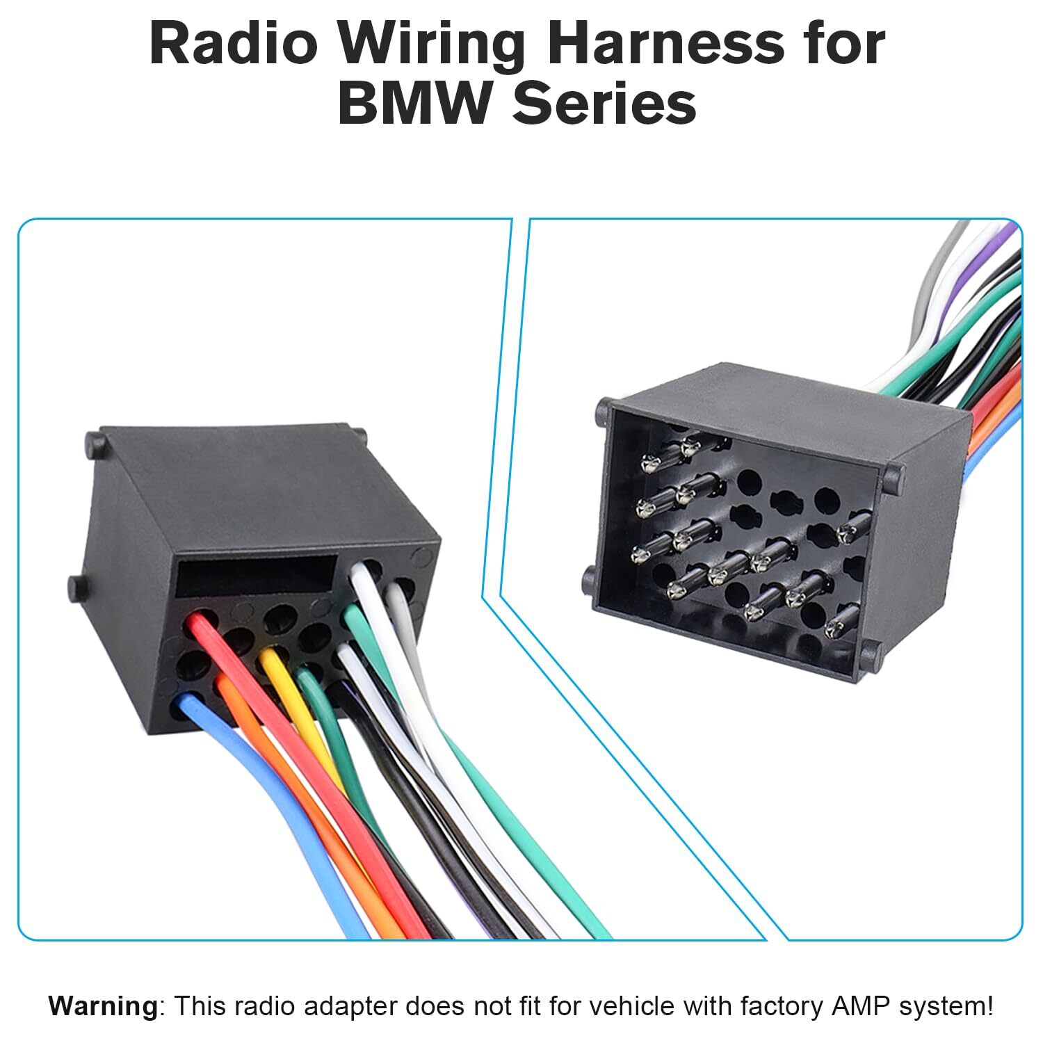 Stereo Wiring Harness Compatible with BMW E30 E31 E32 E36 E38 E39 E46 Z3 Z8 X…