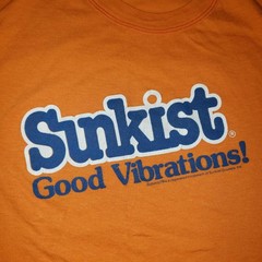 Vintage Sunkist Shirt Medium Orange Good Vibrations Soda Pop Single Stitch 80s