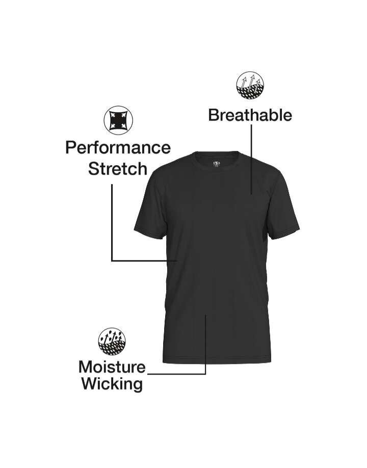 3 Pk Athletic Works Men Breathable Mesh Crew Tees Shirt Blue Black S M L XL 2X3X gallery