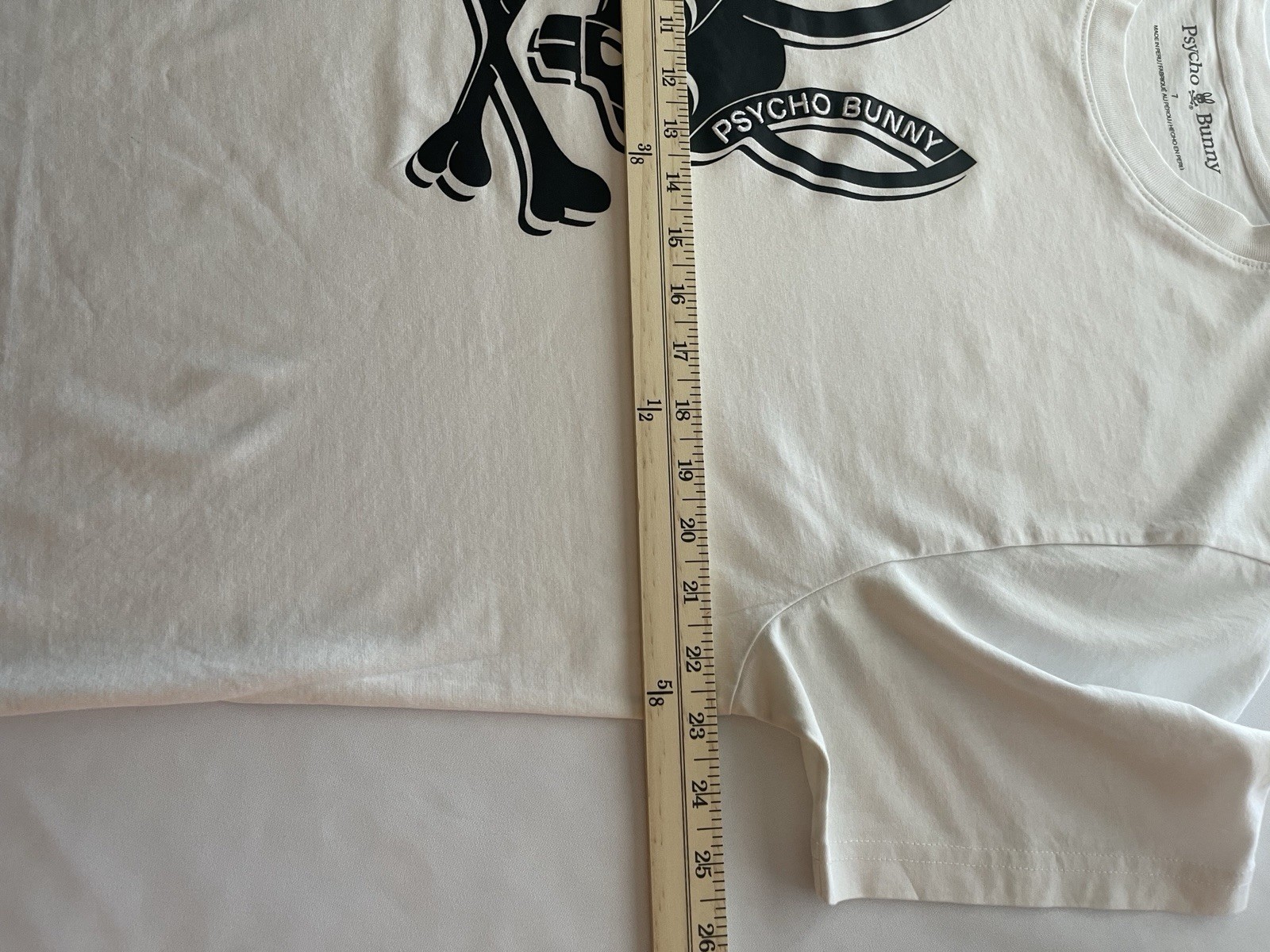 Psycho Bunny Men's Graphic Logo Skull T-Shirt Crew Neck Cotton Knit White 7 gallery