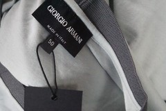 Giorgio Armani Black Label Gray Blue Argyle Cotton T Shirt Sz 50 NEW