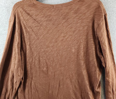 ATM Anthony Thomas Melillo Henley Top Men’s M Pecan Brown Long Sleeve Pullover