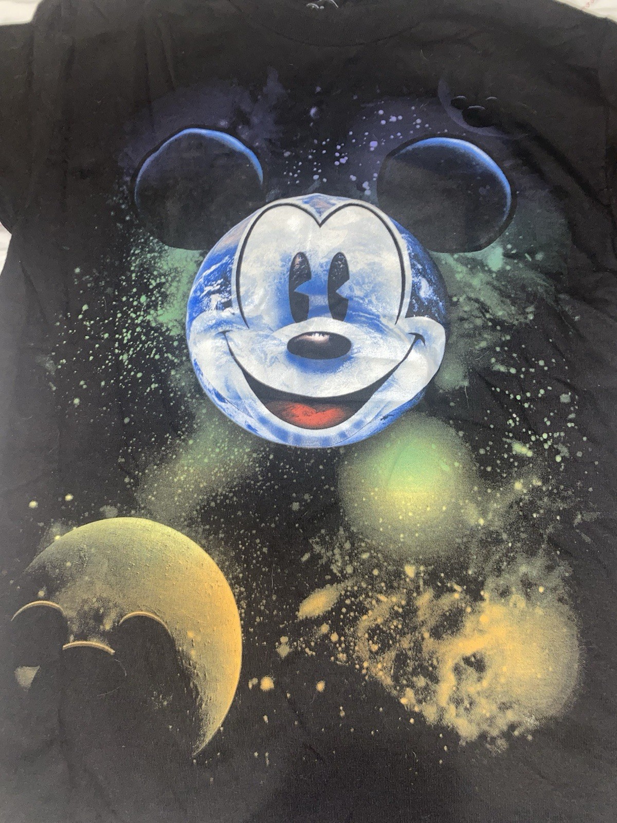 Disney Black Planet Mickey Mouse Glow In The Dark T Shirt Small 34/36 NWT gallery