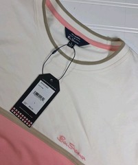 BEN SHERMAN – MEN’S L – PINK LONG SLEEVE CREW NECK COTTON BLEND SHIRT NWT