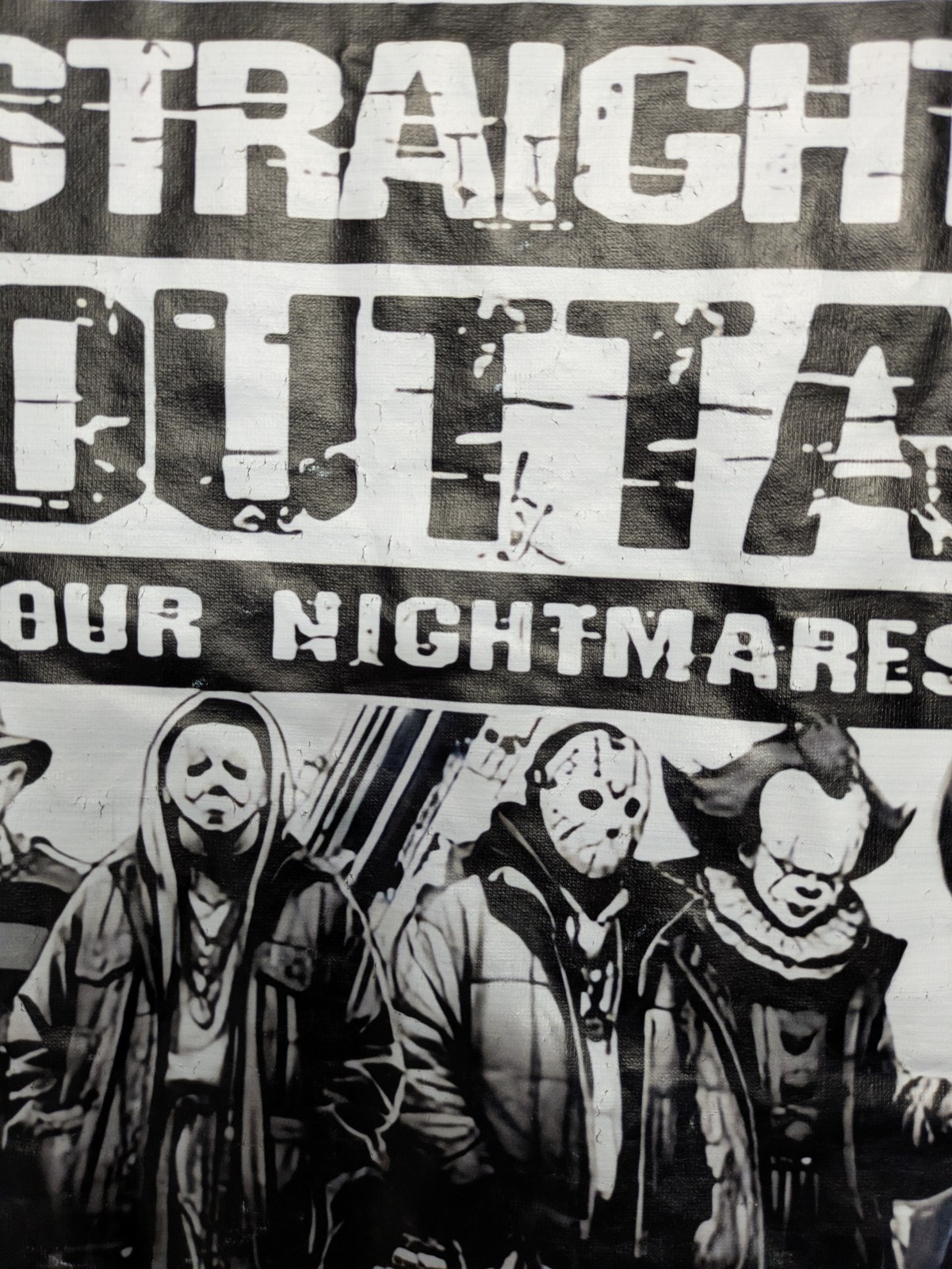 Straight Outta Your Nightmares Horror Movie Graphic Tee Black Large Halloween gallery
