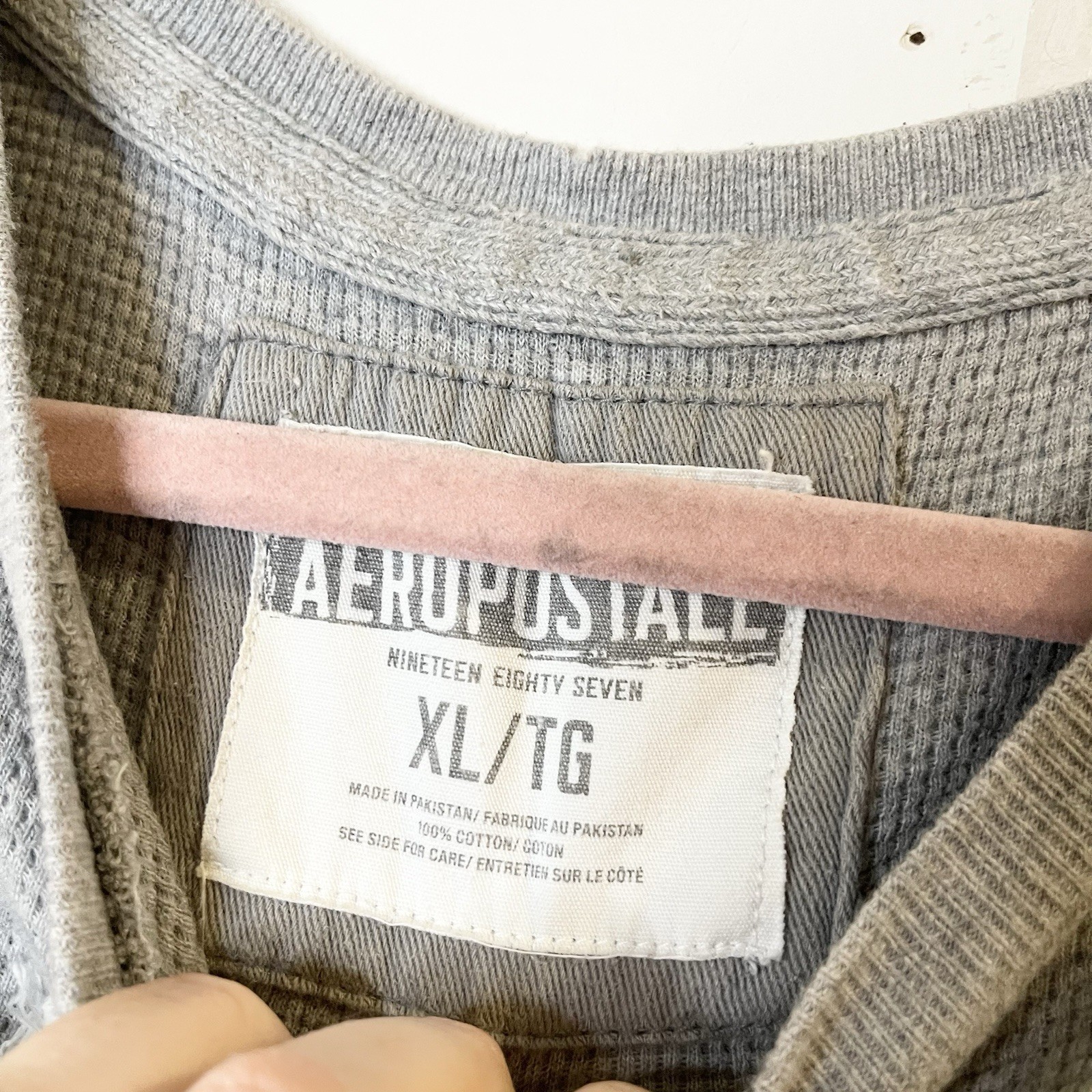Aeropostale Shirt L/S Thermal Waffle Embroidered Distressed Y2k Grunge XL gallery