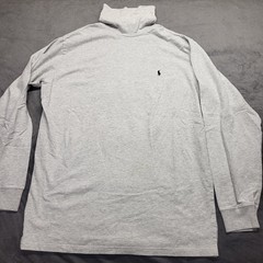 Polo Ralph Lauren Gray Long Sleeve Turtleneck 100% Cotton Mens Large