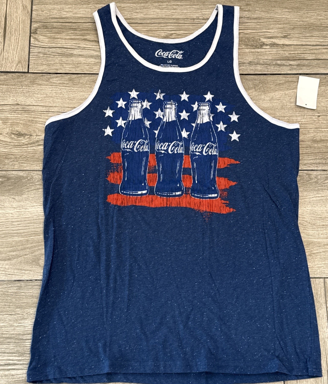 2017 Officially Licensed Coca-Cola Red White Blue Ringer Style Tank Top Sz Large gallery