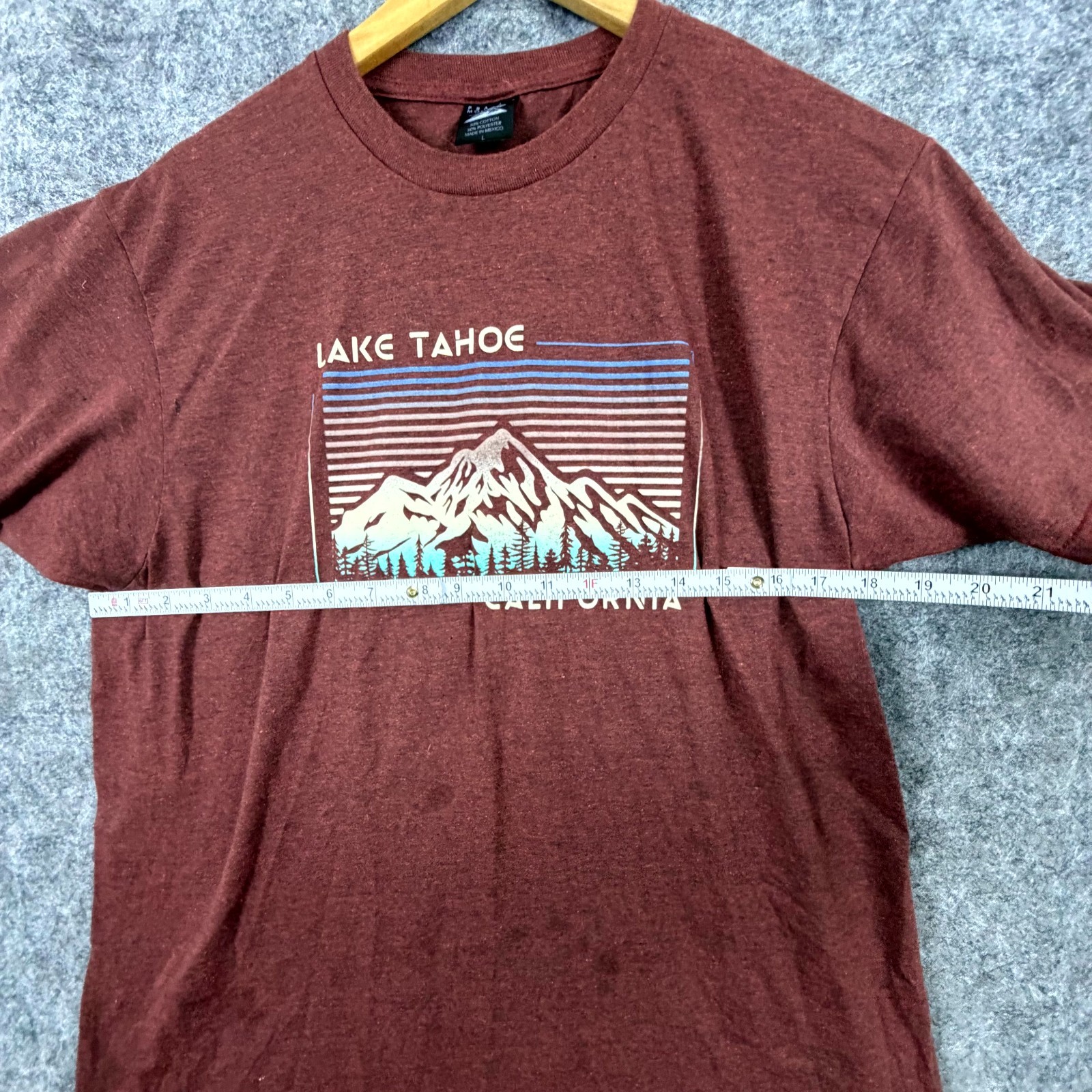 Lake Tahoe California Prairie Mountain T-Shirt Mens Large Maroon Cotton Graphic gallery