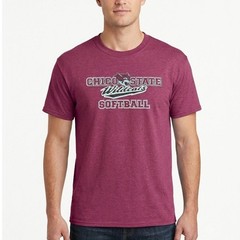 Chico State Wildcats Softball Graphic T-Shirt Short Sleeve Tee Red Mens Size L
