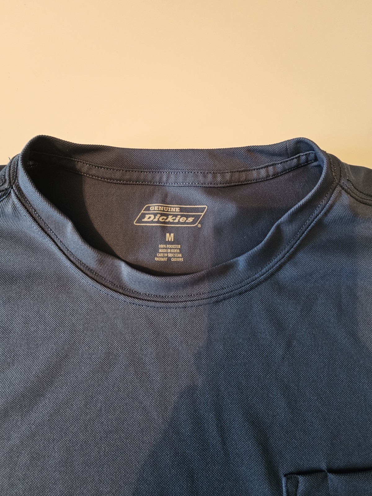 Genuine Dickies Men's Performance Pocket T-Shirt Blue Size Medium M Short Sleeve gallery