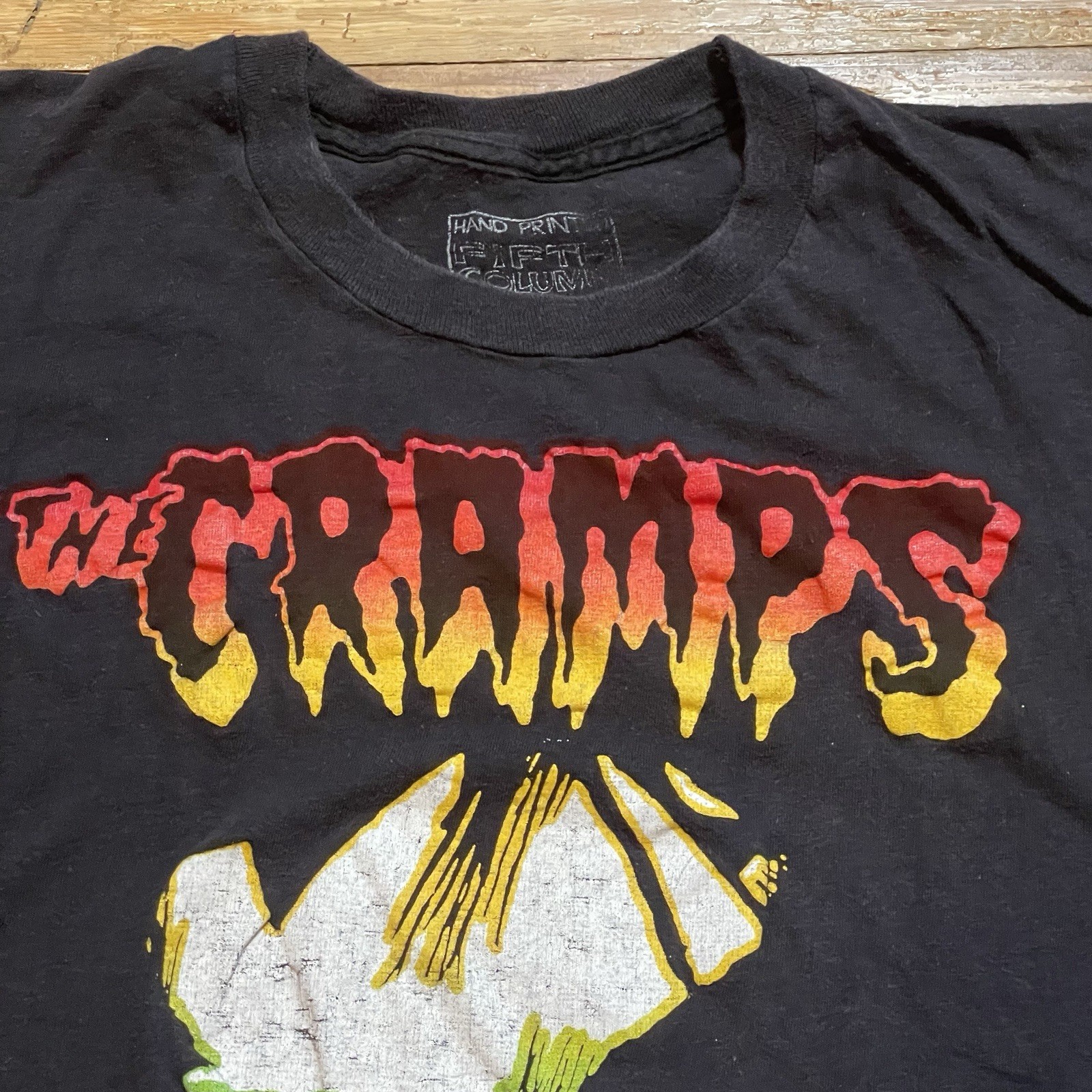 Vintage 80s THE CRAMPS Shirt Fifth Column Goth Surf Punk Rock Small/Medium gallery