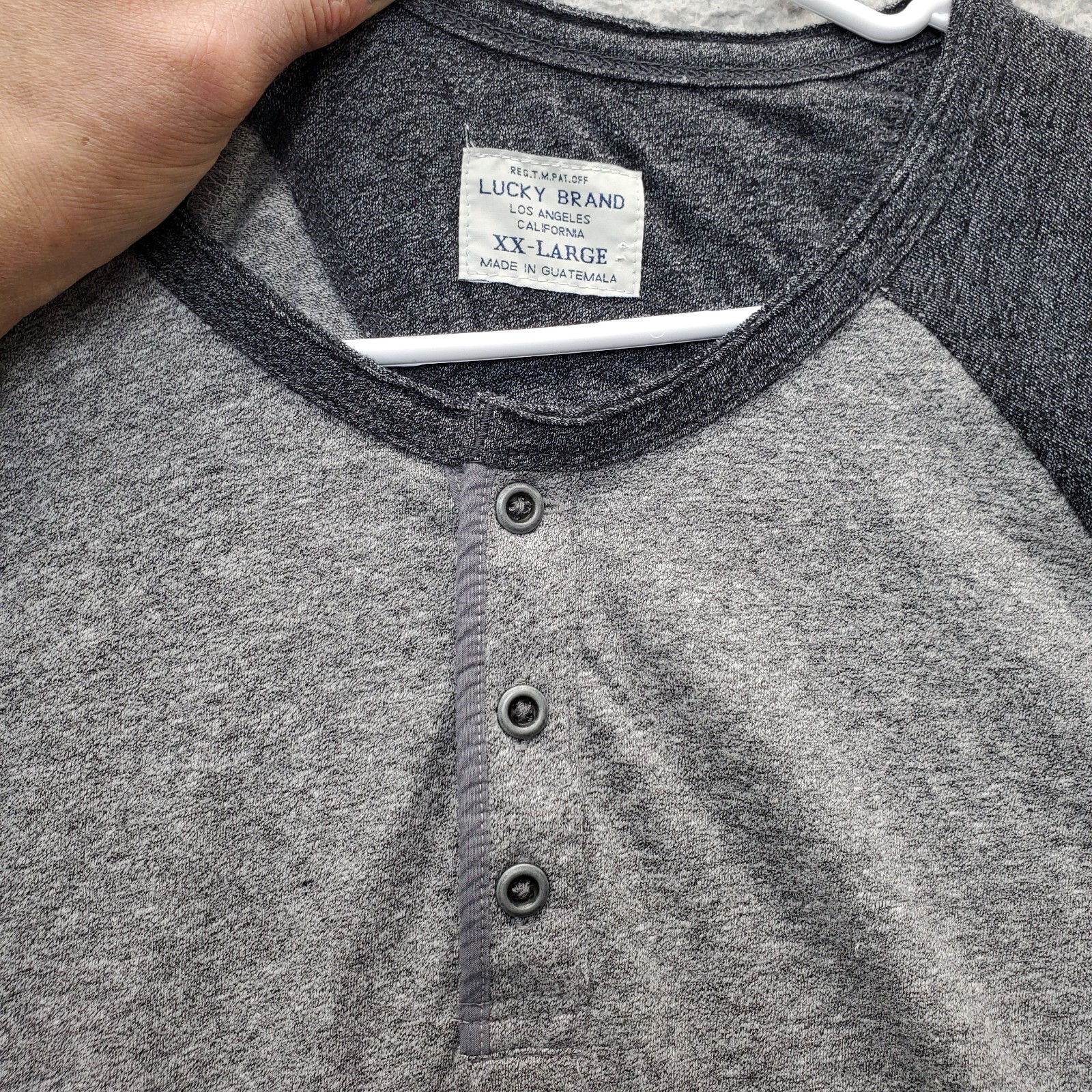 Lucky Brand Henley Shirt Mens 2XL Multi Colorblock Stretch Down Shoulder Sleeve gallery