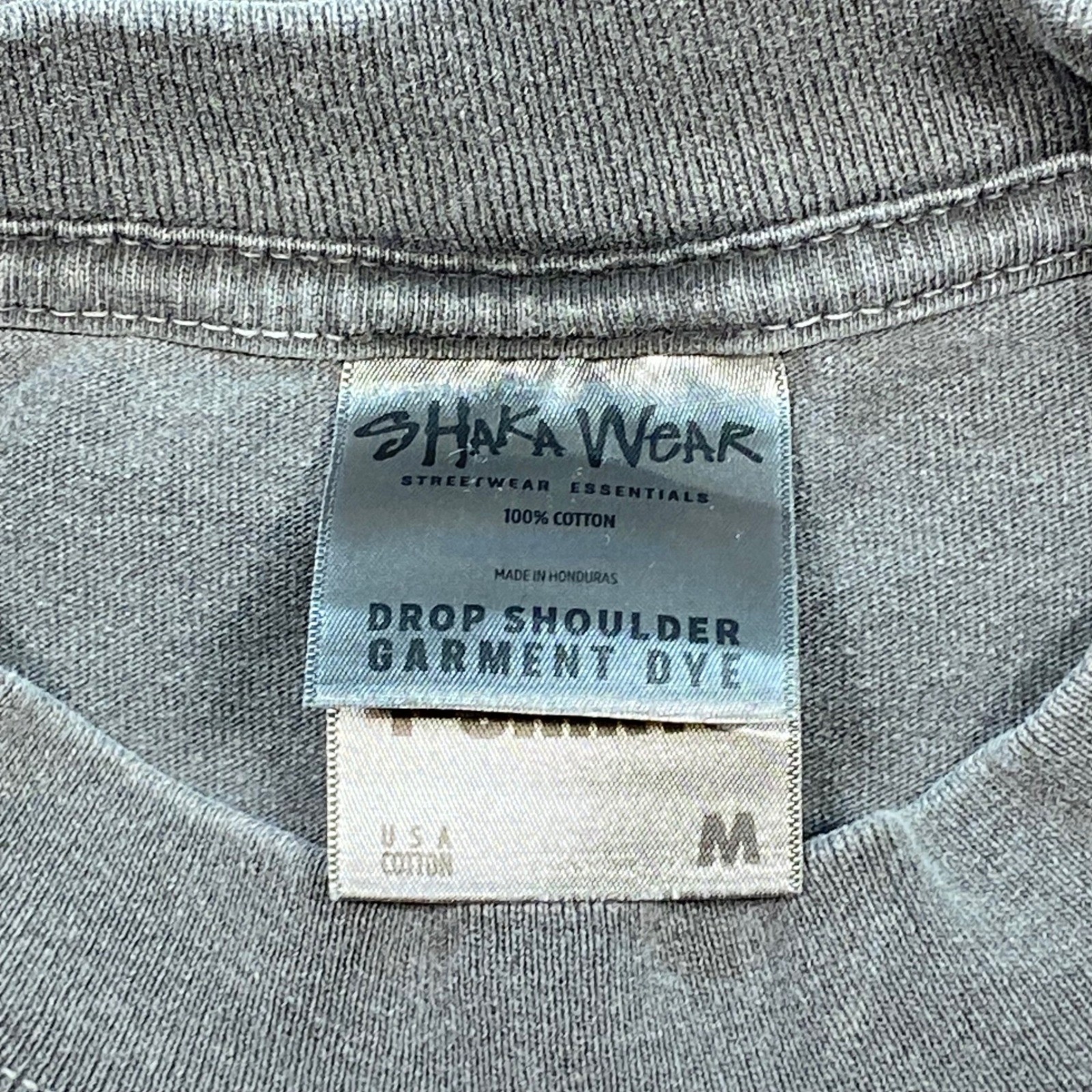 Shaka Wear Graphic TShirt Sz M Mens Gray Streetwear Skater Heavyweight Boxy Crop gallery