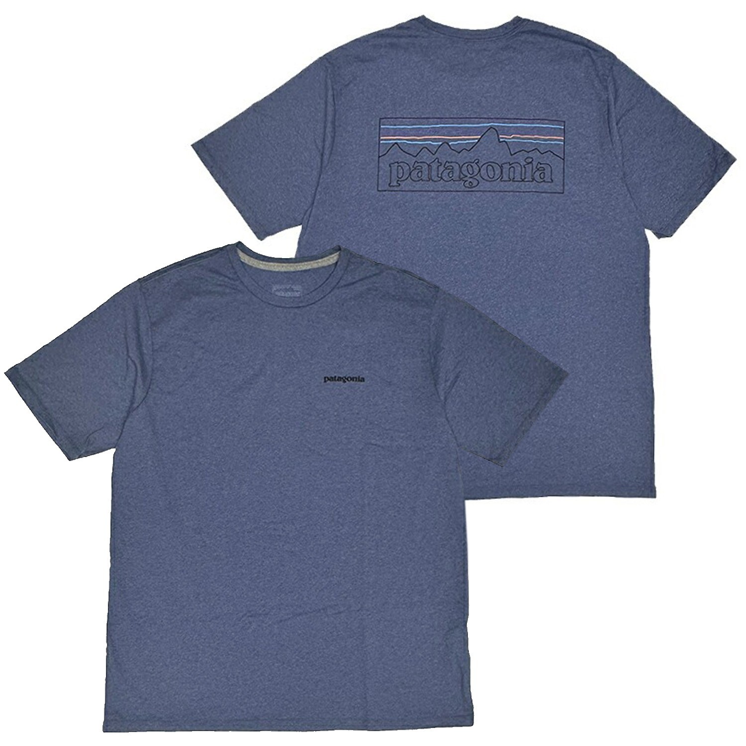 Patagonia Mens – P-6 Logo Responsibili-Tee S/S T-shirt -P-6 Outline Current Blue