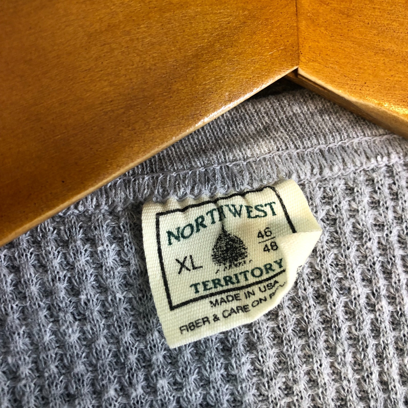 Vintage 90s Thermal Waffle Knit Shirt Mens Extra Large Long Sleeve Crewneck USA gallery