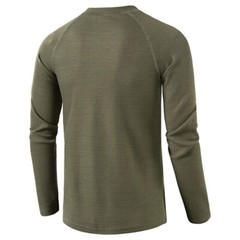 Mens Casual Henley T-shirt Solid Slim Fit Button Pullover Long Sleeve Tops Tunic
