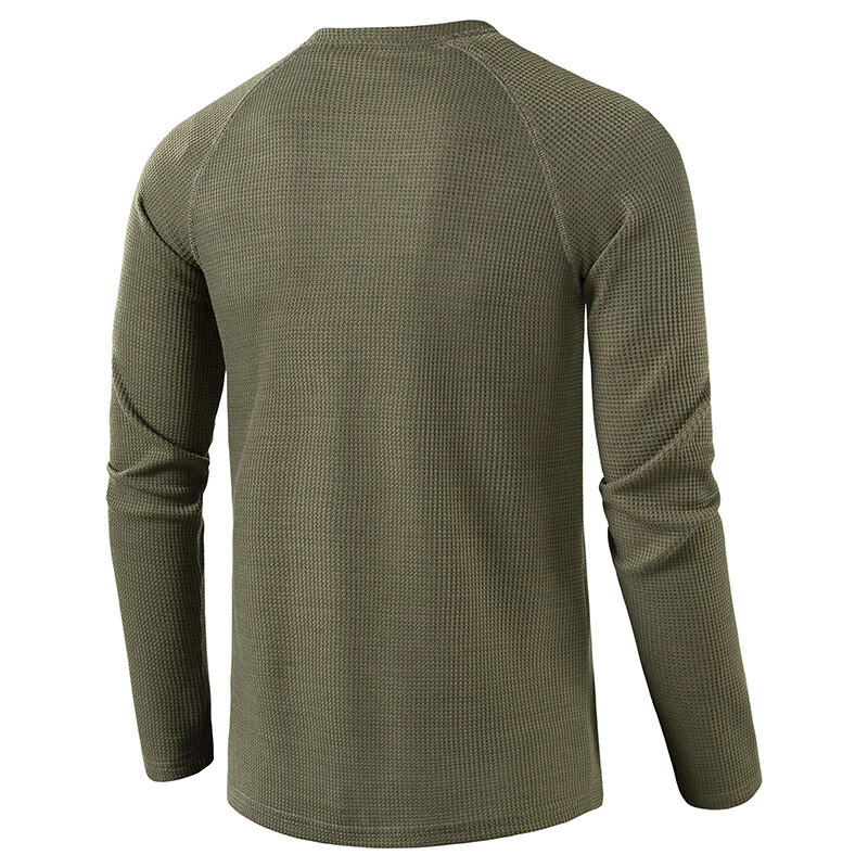 Mens Casual Henley T-shirt Solid Slim Fit Button Pullover Long Sleeve Tops Tunic gallery