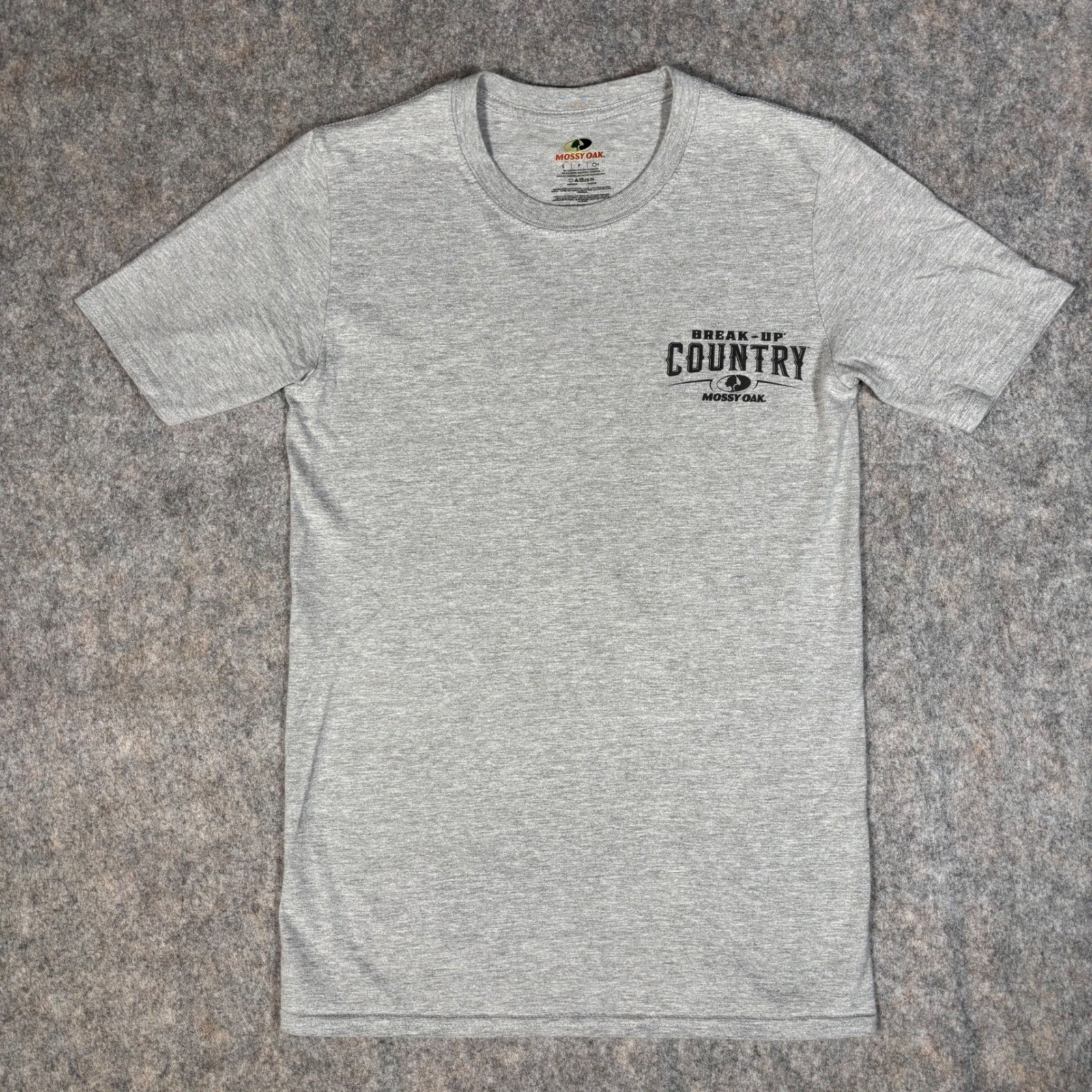 Mossy Oak Graphic T-Shirt Mens S Grey Break-Up Country Hunting Buck deer hunt gallery