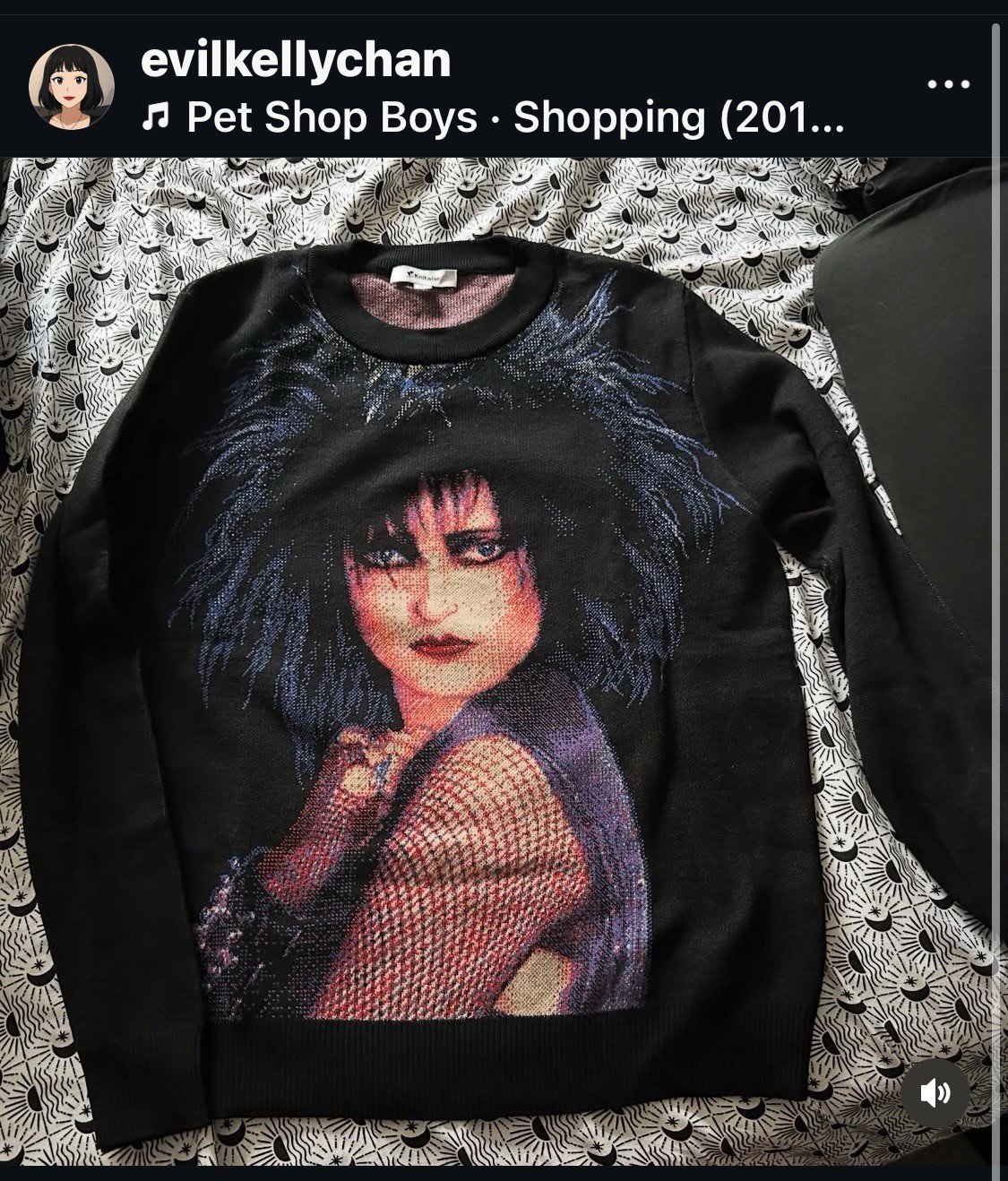 Siouxsie Sioux Face Sweater Cotton / Poly Blend Punk Goth Banshees gallery