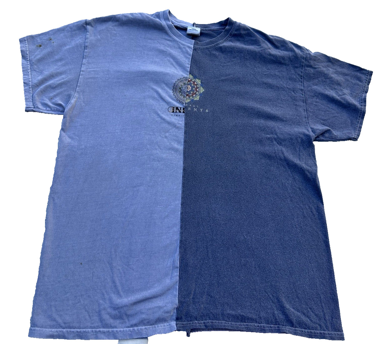 Urban Outfitters Mens Medium Geometric print Spliced Two Tone Tee Shirt