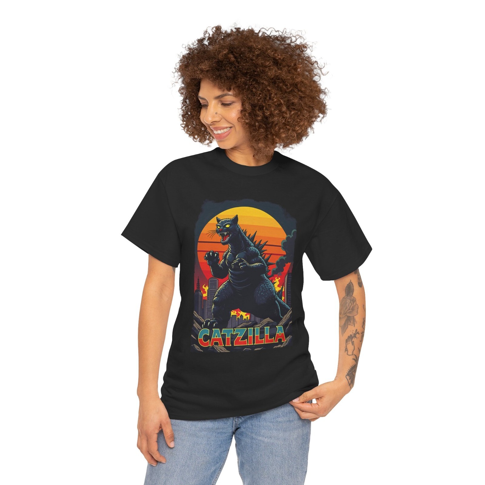 Catzilla Cat Japanese Art Funny Cat Gifts For Men Women Kid T-Shirt gallery