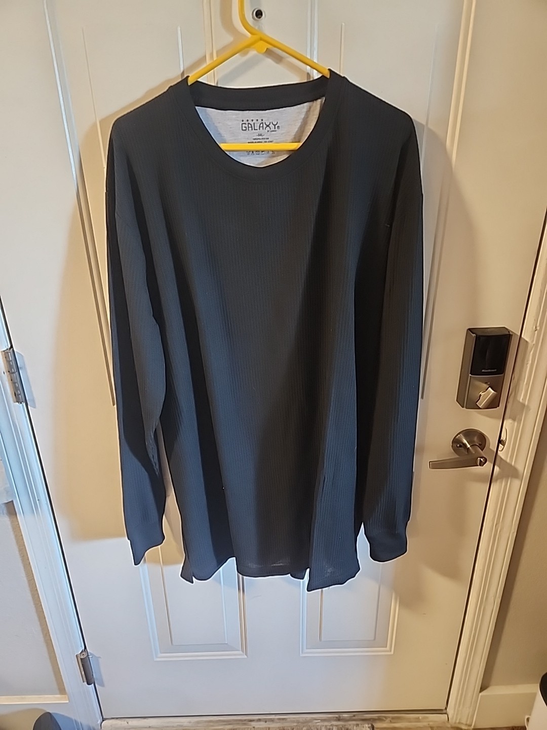 Galaxy Men’s Sz 3XL Long Sleeve Thermal Shirt Black Machine Washable Cold