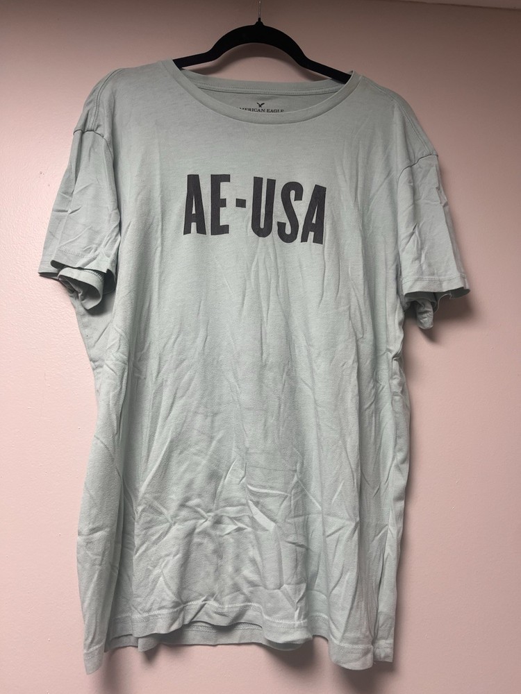 Men’s American Eagle Light Blue Graphic T Shirt Size L