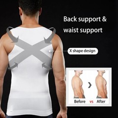 Mens Belly Compression Vest T-Shirt Slimming Body Shaper Shapewear Tank Tops