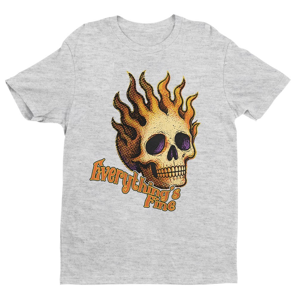 Vintage Everything Is Fine Skull Unisex T-shirt | Skull Lover Gifts for Men gallery