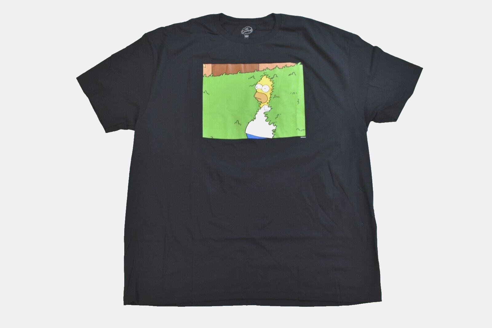 The Simpsons Mens Homer Simpson Emerging From A Bush Black Shirt New S-2XL gallery