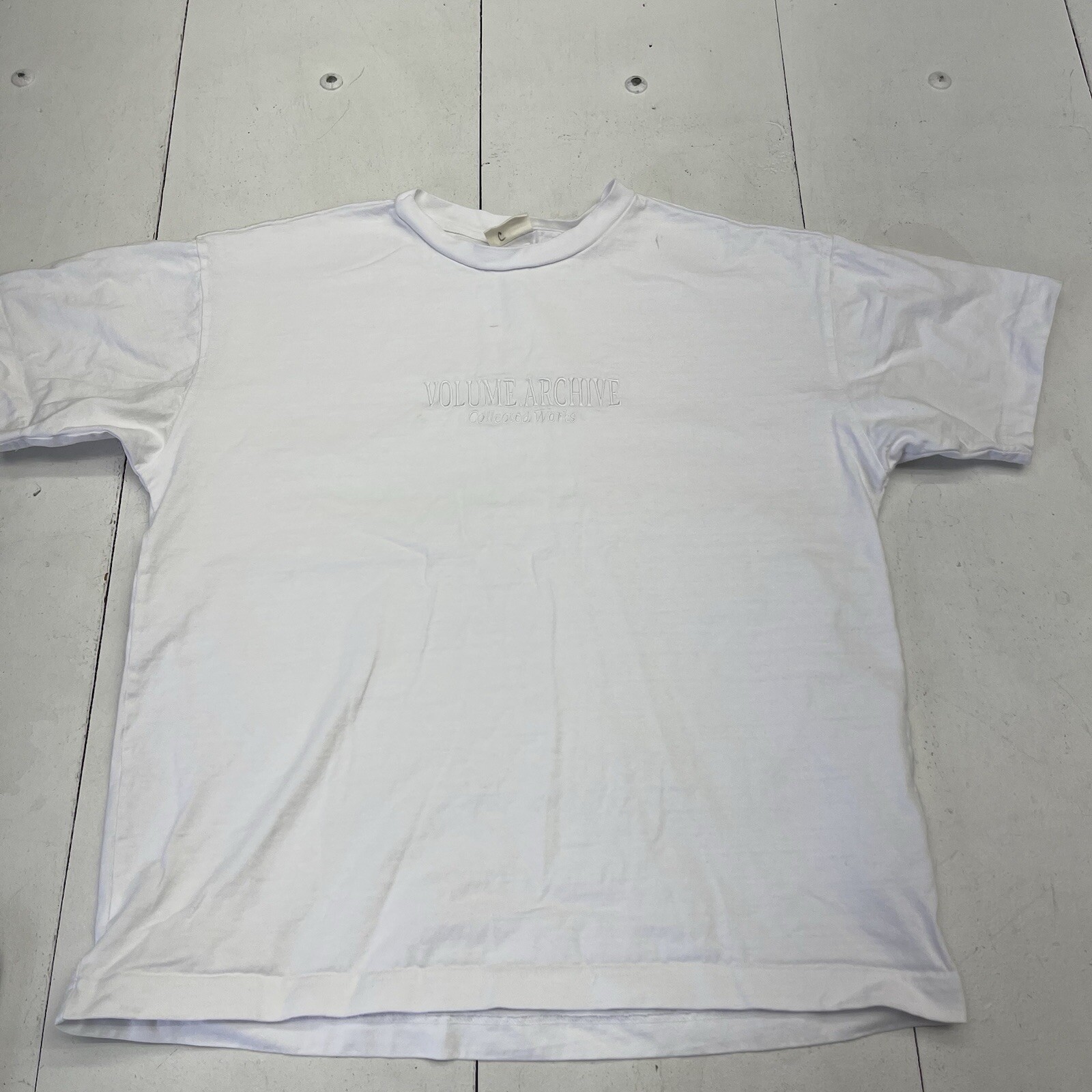Cotton On White Heavy Weight Volume Archive T Shirt Mens Size Medium gallery