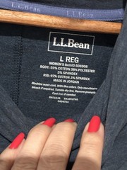 L.L.Bean Women’s Large Cowl Neck Pullover Sweatshirt Blue Gray Kangaroo Pocket