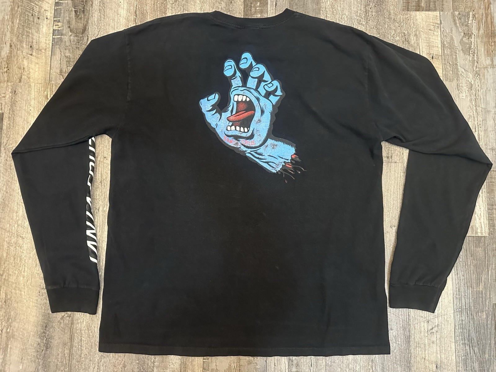 Santa Cruz Skateboards Men’s XL Screaming Hand Logo LS T Shirt Cotton Black GUC gallery